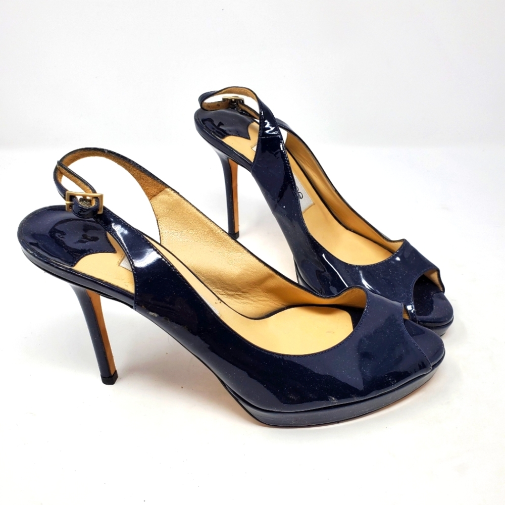 Jimmy Choo Navy Patent Pumps
